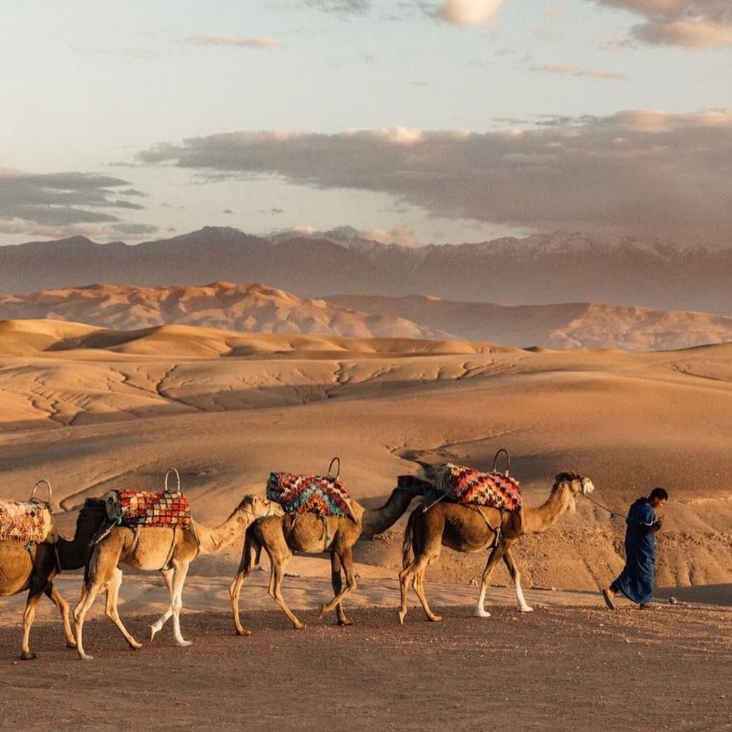 Stony hills of the Agafay Desert near Marrakech, Morocco
